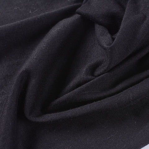 Cotton Polyester Jersey Knit Fabric, 111 gsm, 166 cm — Black
