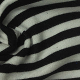 Black Horizontal-Stripe Scuba Knit, Viscose-Poly — photo 2