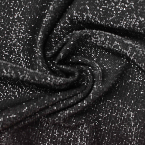Silver Dots Interlock Knit, Nylon-Metallic