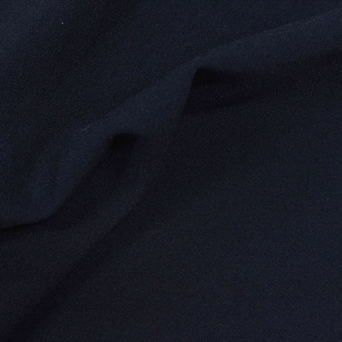 Polyester Viscose Stretch Linen-Look Fabric, 204 gsm — Navy