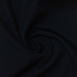 Polyester Cotton Blend Rib Knit Fabric, 340 gsm — Black — photo 2