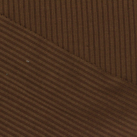 Polyester Stretch Rib Knit Fabric, 245 gsm, 150 cm — Brown