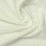 Cream Eyelet Rib Knit, Cotton — photo 2