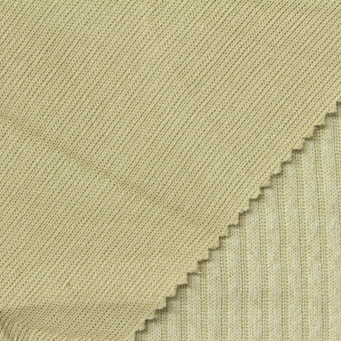 Polyester Stretch Rib Knit Fabric, 340 gsm, 165 cm — Khaki