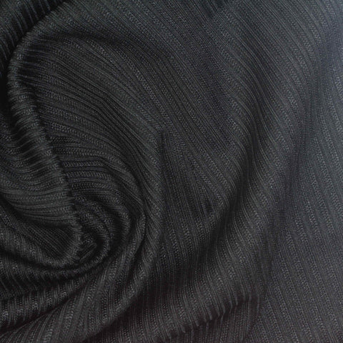Black Ribbed Rib Knit, Polyester