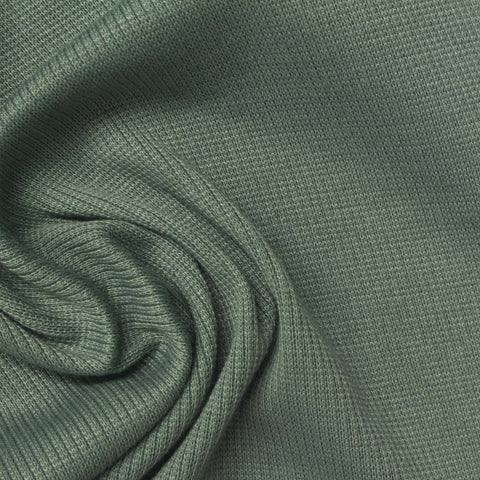 Polyester Stretch Rib Knit Fabric, 278 gsm, 128 cm — Green
