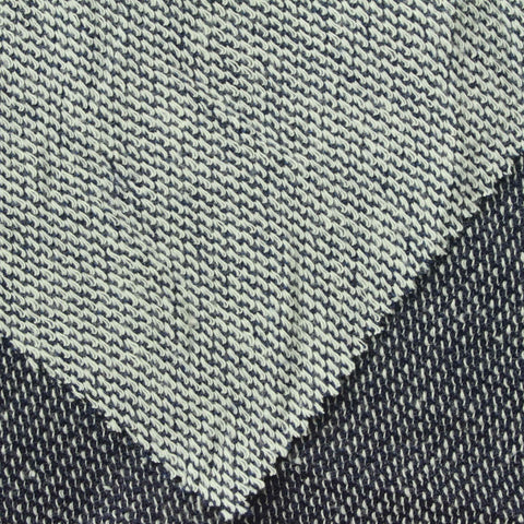 Dark Blue Marl French Terry, Poly-Cotton, 215 gsm