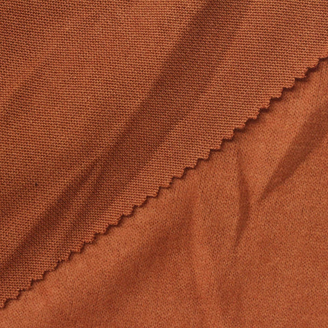 Brushed Polyester Viscose Stretch Chunky Knit Fabric, 190 gsm, 148 cm — Orange