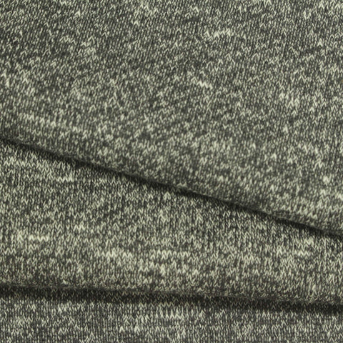 Dark Grey Marl French Terry, Cotton-Poly, 300 gsm