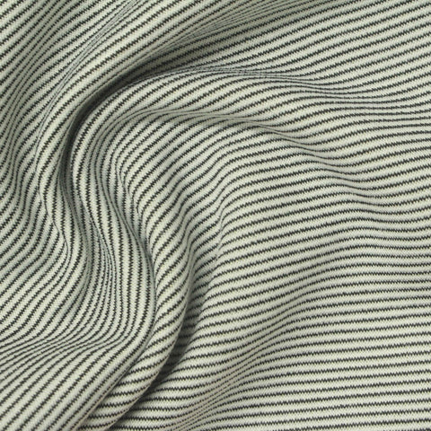 Black Horizontal-Stripe Knit, Polyester, 280 gsm, 160 cm