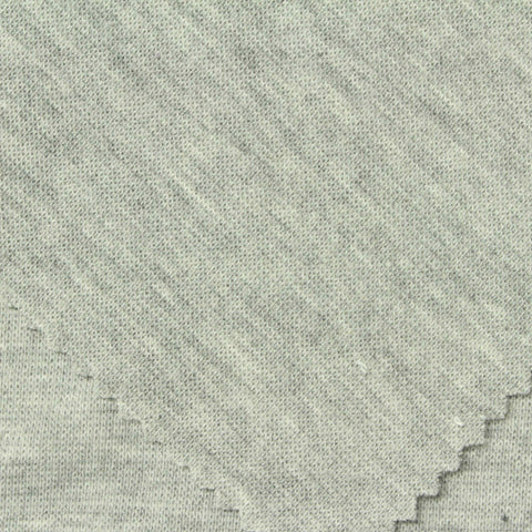 Light Grey Marl Rib Knit, Poly-Cotton, 240 gsm, 170 cm