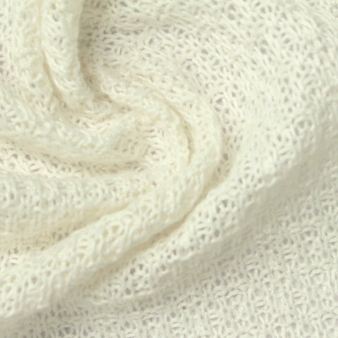 Cream Textured Pointelle Knit, Polyester