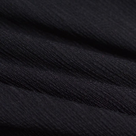 100% Polyester Crepe Fabric, 130 gsm, 147 cm — Black