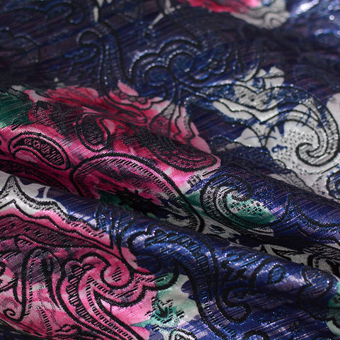 Jacquard 100% Polyester Woven Fabric, 177 gsm, 145 cm — Navy