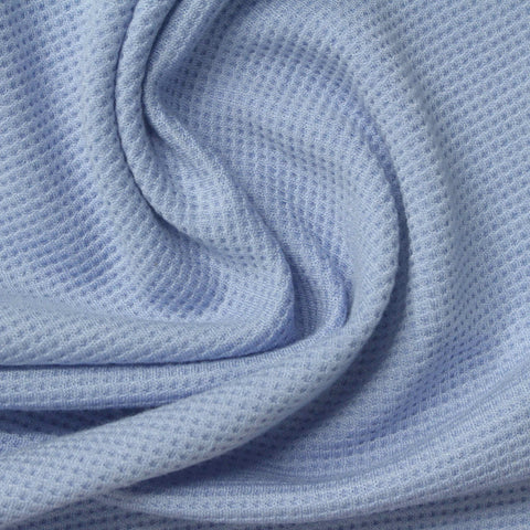 Viscose Polyester Stretch Waffle Knit Fabric, 260 gsm, 165 cm — Blue