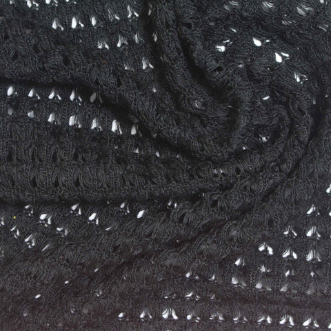 Black Openwork Chunky Knit, Polyester