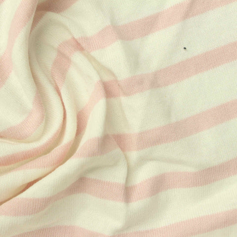 Light Pink Stripes Jersey Knit, Cotton