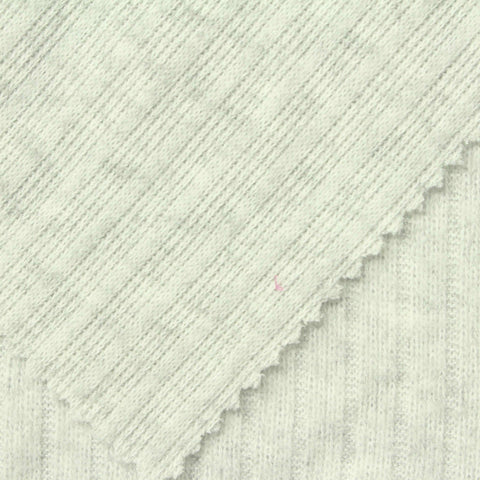 Polyester Viscose Stretch Rib Knit Fabric, 230 gsm, 155 cm — Grey