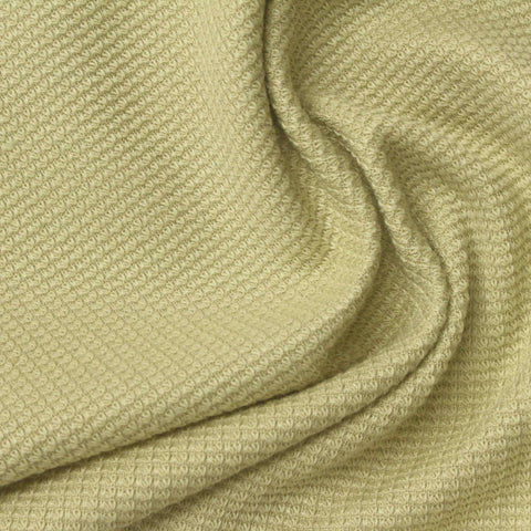 Light Khaki Textured Piqué Knit, Poly-Cotton