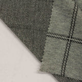 Grey Plaid Interlock Knit, Polyester — photo 2