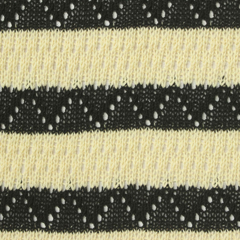 Black Stripes Pointelle Knit, Poly-Viscose