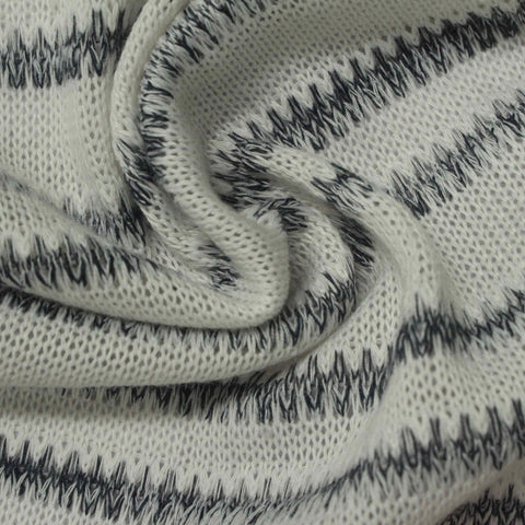 Light Grey Horizontal-Stripe Jersey Knit, Poly-Viscose, 250 gsm