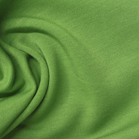 Brushed Polyester Modal Stretch French Terry Fabric, 230 gsm, 163 cm — Green