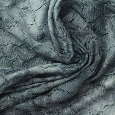 Blue-Grey Geometric Jersey Knit, Polyester