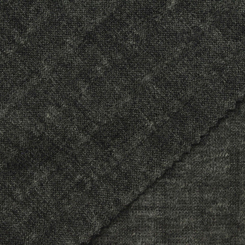 Dark Grey Heathered-Marl Rib Knit, Polyester, 170 gsm