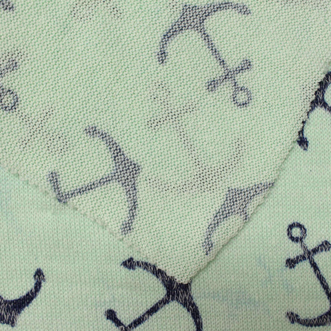 Dark Blue Anchors Chunky Knit, Poly-Viscose