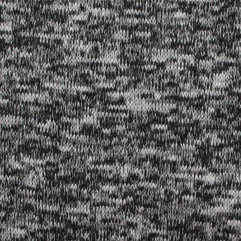 Black Heathered-Marl Chunky Knit, Viscose-Poly, 240 gsm, 163 cm