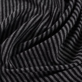 Black Horizontal-Stripe Jersey Knit, Viscose — photo 2