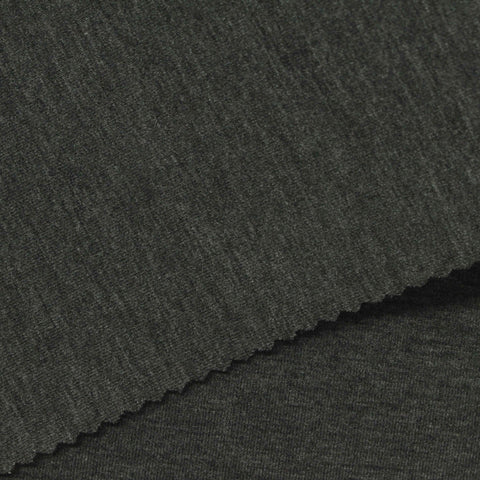 Dark Grey Heathered-Marl Scuba Knit, Poly-Viscose, 400 gsm