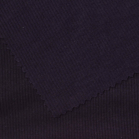 Polyester Stretch Rib Knit Fabric, 259 gsm, 128 cm — Navy