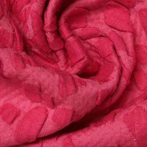 Pink Tone-on-Tone Leopard Interlock Knit, Cotton-Poly