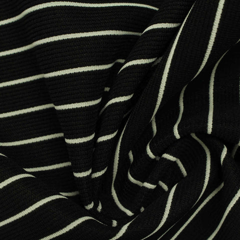 Off-White Horizontal-Stripe Knit, Polyester