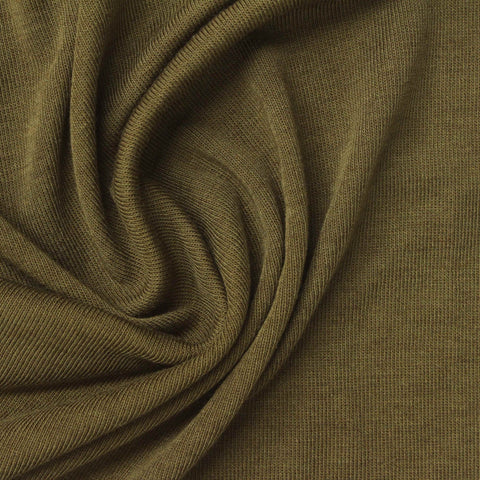 Modal Acrylic Stretch Rib Knit Fabric, 180 gsm, 165 cm — Khaki, ref EF-277113