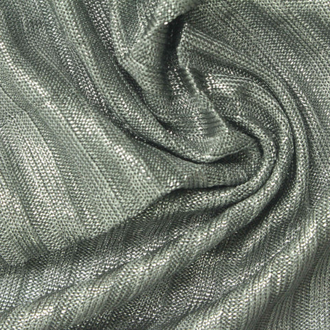 Polyester Stretch Rib Knit Fabric, 190 gsm, 160 cm — Grey