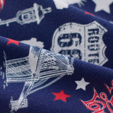 Printed Cotton Stretch Knit Fabric, 175 gsm, 170 cm — Navy — photo 2