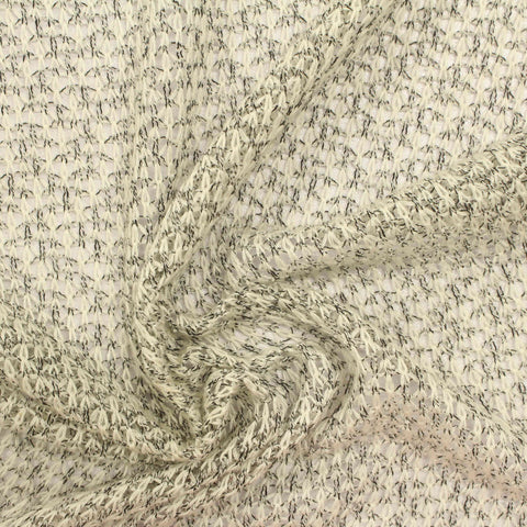 Cream Marl Chunky Knit, Viscose-Poly, 140 gsm