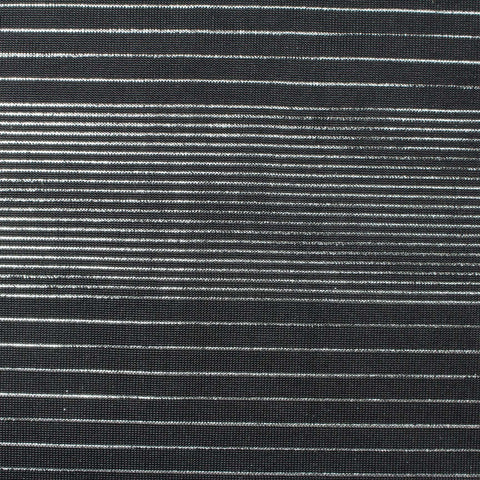 Silver Horizontal-Stripe Jersey Knit, Polyester, 201 gsm