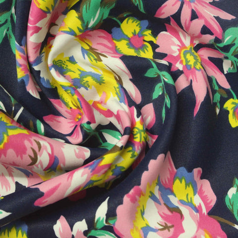 Pink Floral Woven, Cotton-Poly