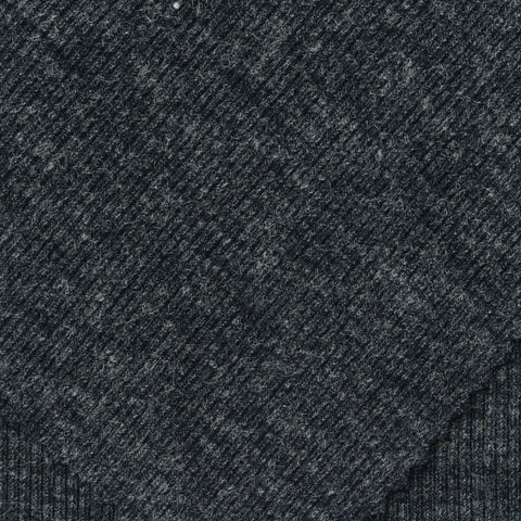 Polyester Viscose Stretch Rib Knit Fabric, 300 gsm, 120 cm — Grey