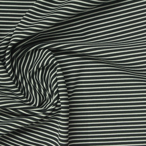 Dark Grey Diagonal-Stripe Jersey Knit, Nylon-Poly
