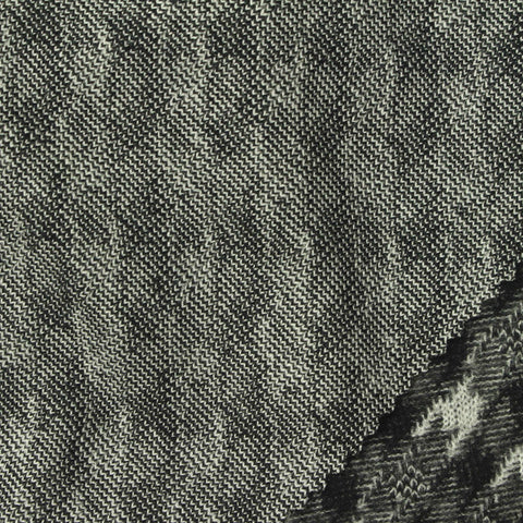 Black Houndstooth Jacquard, Viscose-Poly, 248 gsm