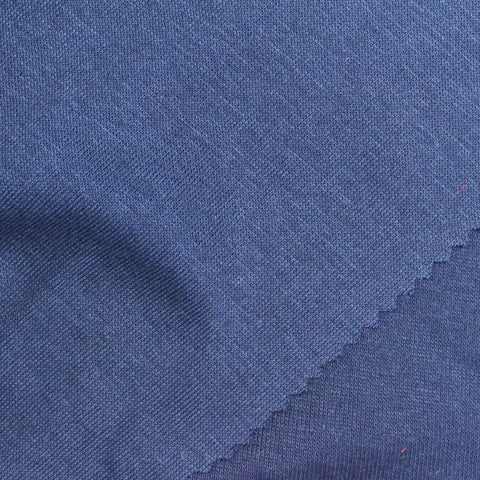 Blue Rib Knit, Poly-Cotton