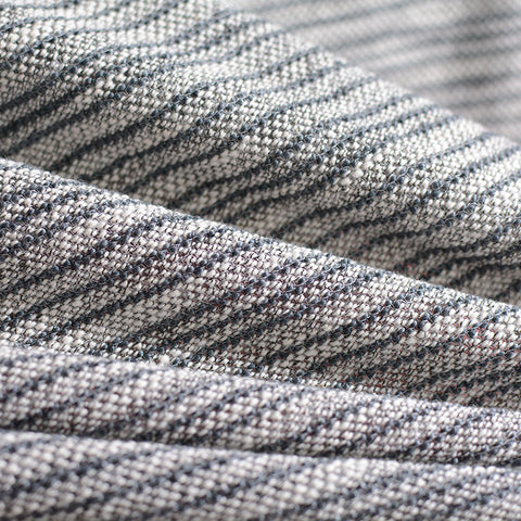 Dark Grey Stripe French Terry, Cotton-Poly