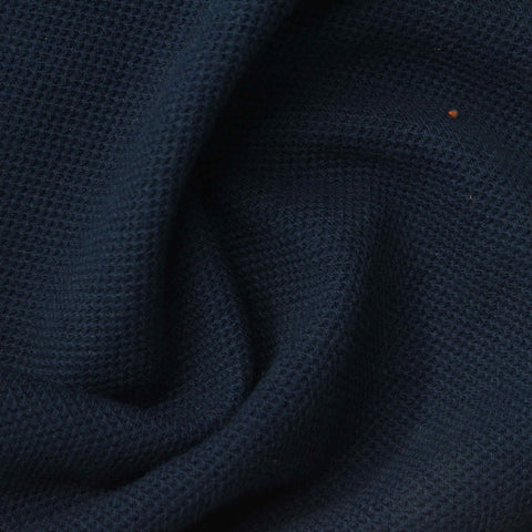 Polyester Cotton Piqué Knit Fabric, 270 gsm, 130 cm — Navy