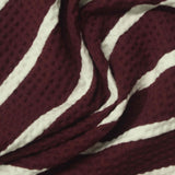 Maroon Horizontal-Stripe Jersey Knit, Cotton — photo 2