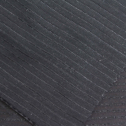 Silver Horizontal-Stripe Knit, Nylon, 185 gsm
